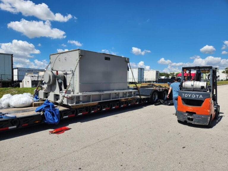 Freight logistics team managing a project cargo shipment